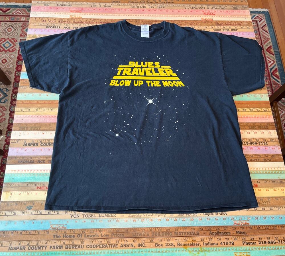 Vintage Blues Traveler 2015 Blow Up the Moon Concert Tour Merch T-Shirt MENS 2XL